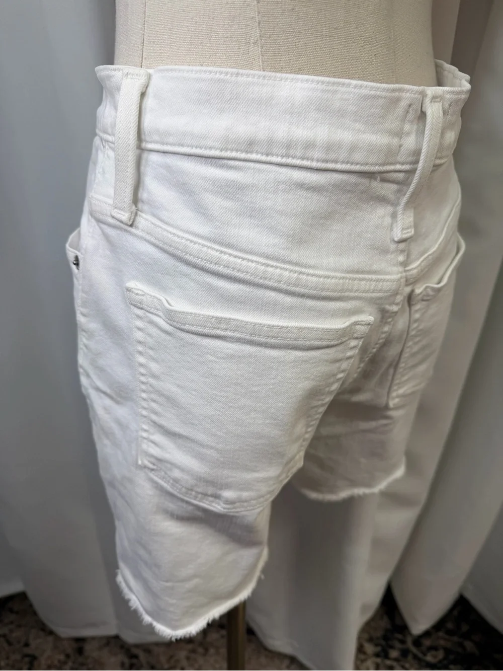 J. Crew ‘Long Denim High-Rise Short’ in White Size 27